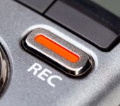 audio recorder with red recording button